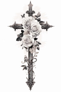 peace-cross-tattoo – tattoo design ideas free ai generated – realism-visual-truth – for-lower-thigh – Gallery: crosses-inkby-ai