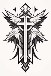 sacred-cross-tattoo – tattoo design ideas free ai generated – realism-photorealistic-drawing – for-nape – Gallery: crosses-inkby-ai