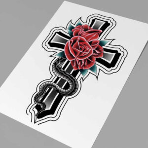 shaded-cross-tattoo – tattoo design ideas free ai generated – realism-realistic-movement – for-lower-arm – Gallery: crosses-inkby-ai