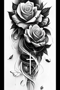 spiritual-cross-tattoo – tattoo design ideas free ai generated – neotraditional-layered-color – for-triceps – Gallery: crosses-inkby-ai