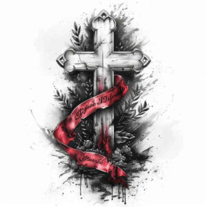 spiritual-cross-tattoo – tattoo design ideas free ai generated – surrealism-distorted-perspective – for-back-shoulder – Gallery: crosses-inkby-ai