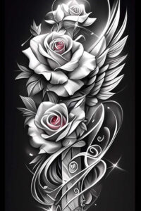 crosses tattoo design ideas Neotraditional vivid color abstract determination and power
