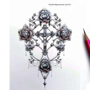 crosses tattoo design ideas natural blush abstract for lower back