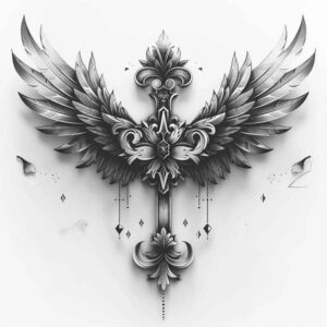 crosses tattoo design ideas gradient fills artistic for lower chest