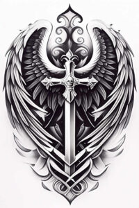 crosses tattoo design ideas classic shading artistic for shoulder blade