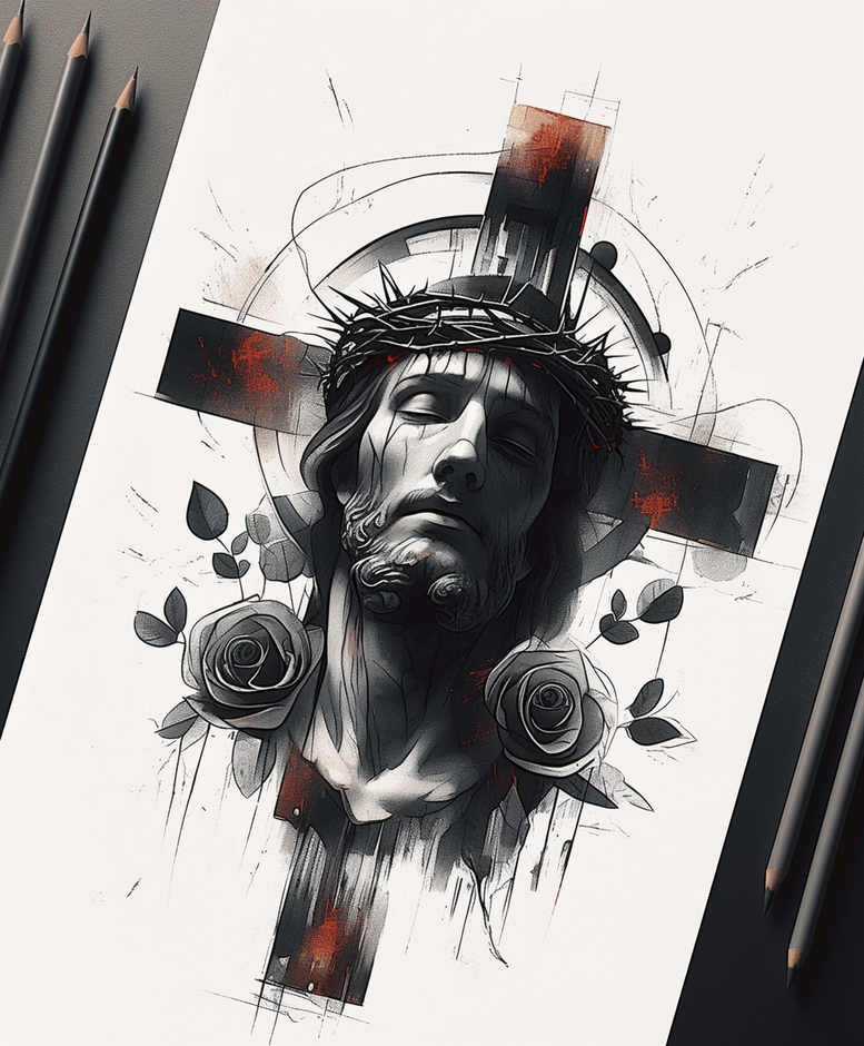 crosses tattoo design ideas Realism photo-like tattoo baroque for side torso