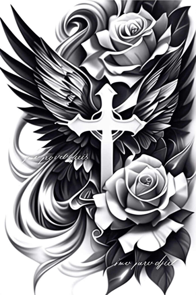crosses tattoo design ideas decorative flourishes classic for sternum