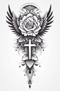 crosses tattoo design ideas ornamental delicate shading shows endurance