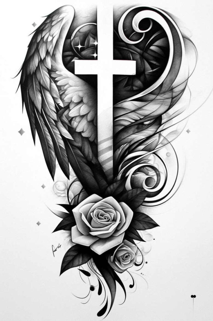 crosses tattoo design ideas precise lines detailed lines for hand