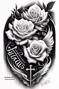 crosses tattoo design ideas Realism visual accuracy detailed lines stands for courage