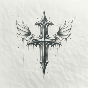 crosses tattoo design ideas Realism subtle gradients detailed lines symbol of endurance