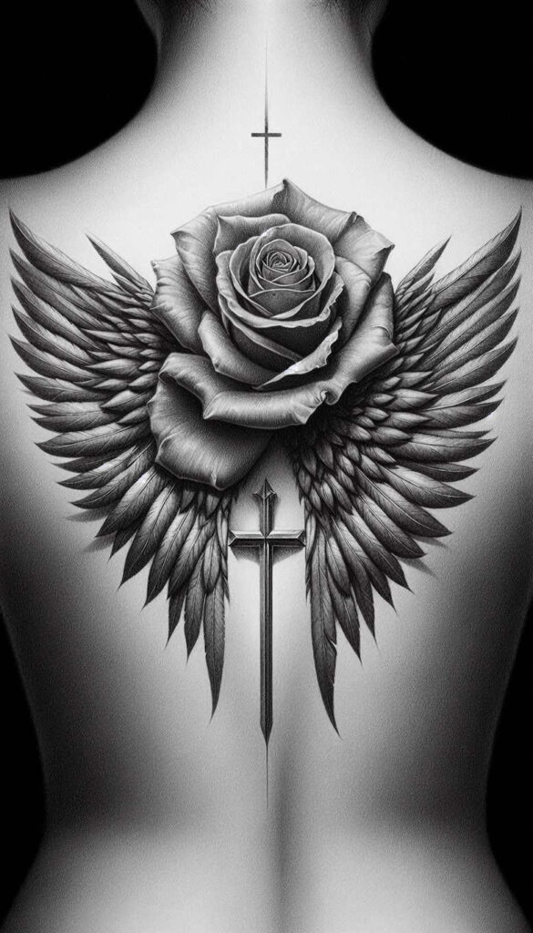 crosses tattoo design ideas smooth detailed texture for lower chest