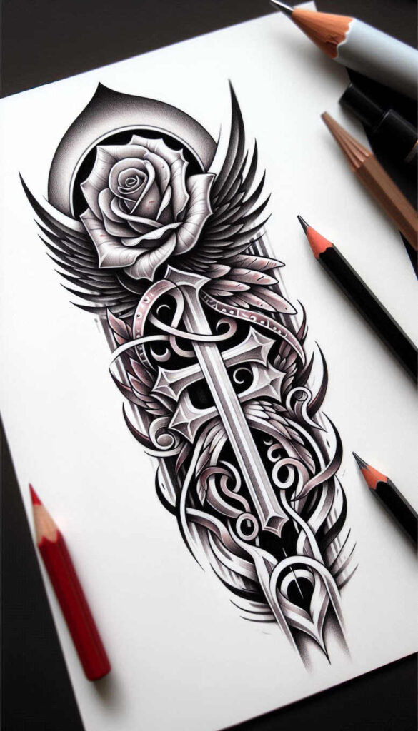 crosses tattoo design ideas Realism detail accuracy detailed texture shows endurance