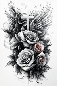 crosses tattoo design ideas Realism realistic perspective divine for lower back