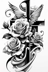 crosses tattoo design ideas Realism natural contrast divine for nape