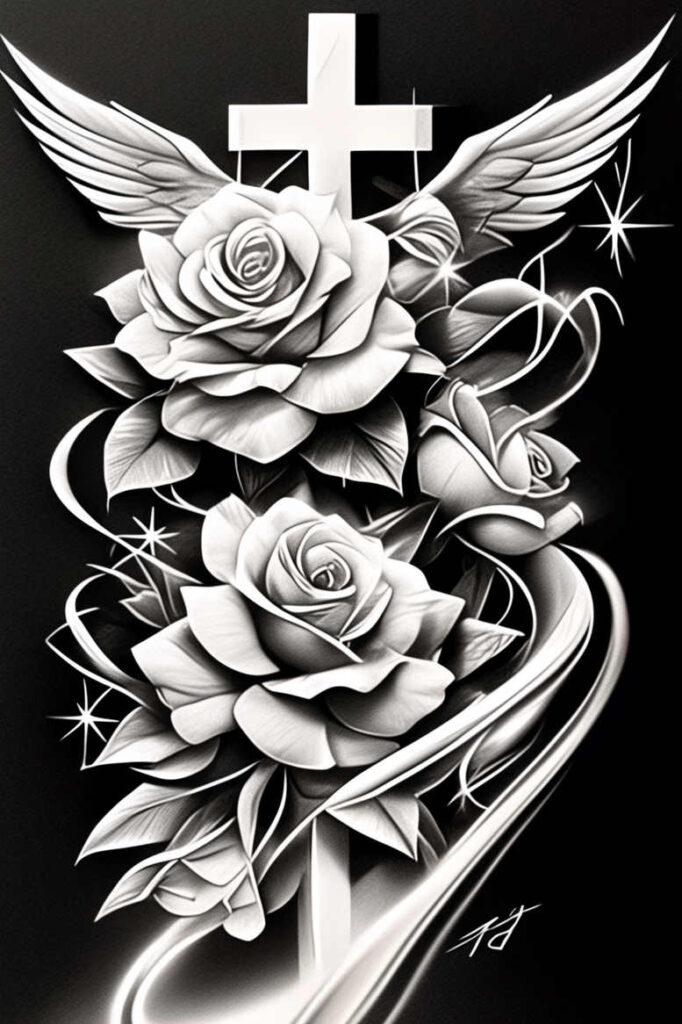 crosses tattoo design ideas Realism organic structure divine for temple