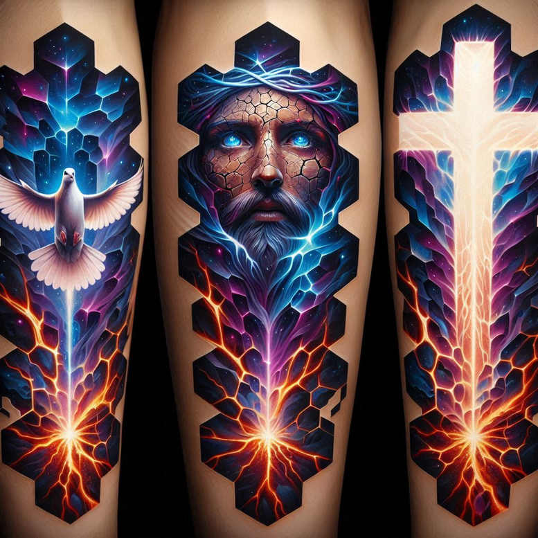 crosses tattoo design ideas realistic texture faith for back of neck