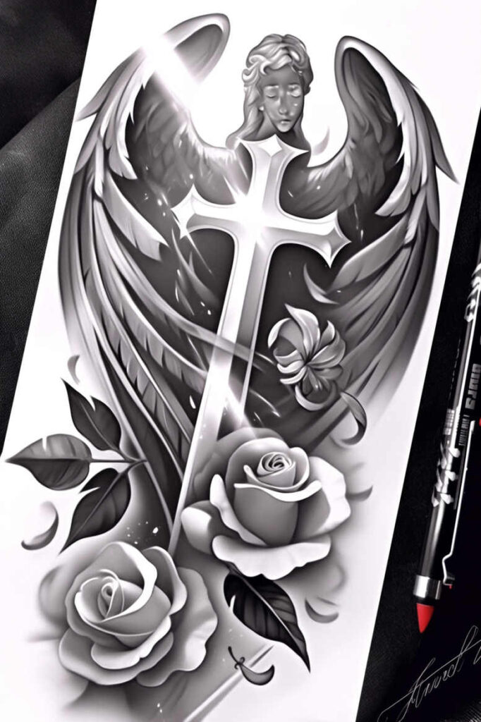 crosses tattoo design ideas Realism soft focus faith for inner arm