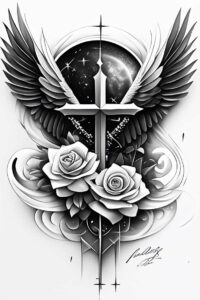 crosses tattoo design ideas ornate fine detail for full back