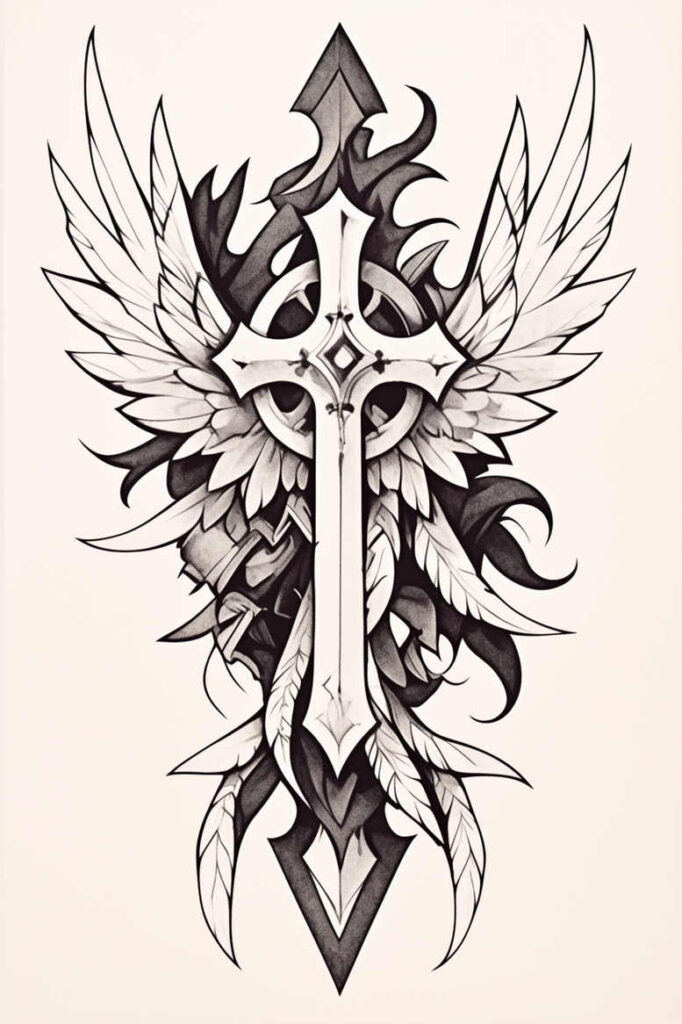 crosses tattoo design ideas bold motifs fine detail symbolising strength