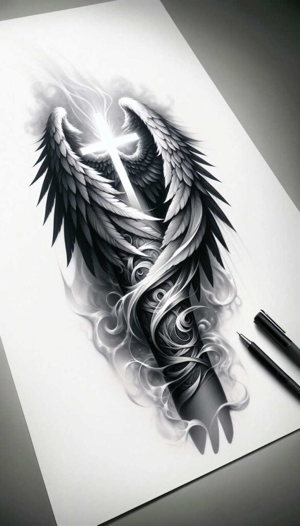 crosses tattoo design ideas Realism high-resolution tattoo gothic for spine