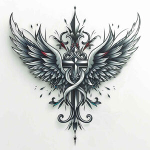 crosses tattoo design ideas Realism lifelike eyes gothic style courage and power