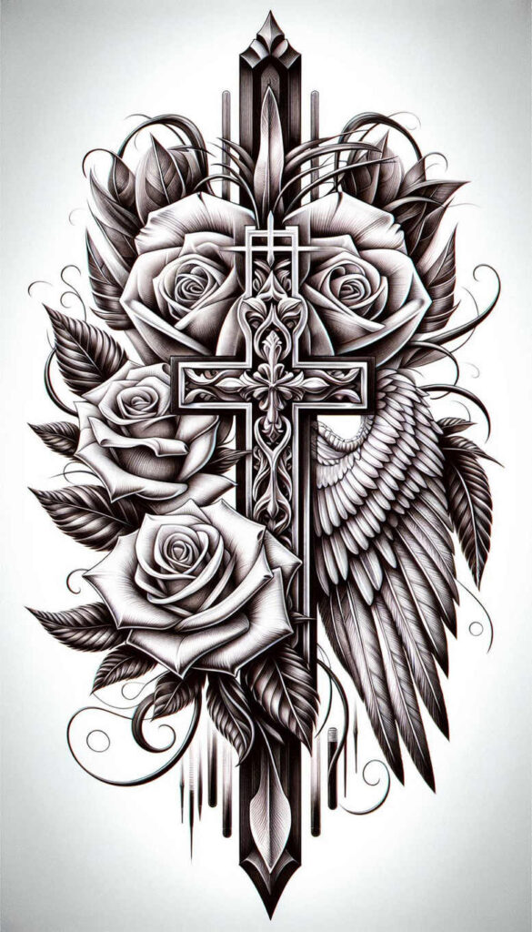 crosses tattoo design ideas realistic shadowing intricate patterns resilience and power