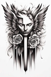 crosses tattoo design ideas Realism natural tones ornamental flourishes embodying courage