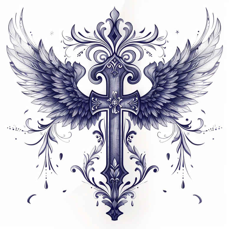 crosses tattoo design ideas realistic contrast ornamental flourishes for lower back