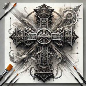 crosses tattoo design ideas Realism perfect proportions ornamental flourishes symbolising perseverance