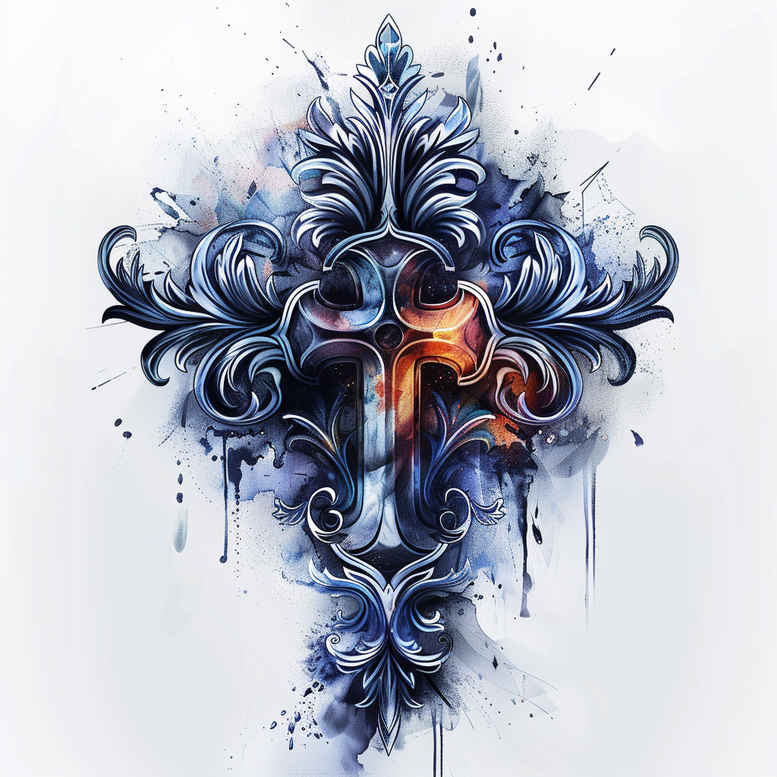 crosses tattoo design ideas Realism contrast play ornamental for fingers