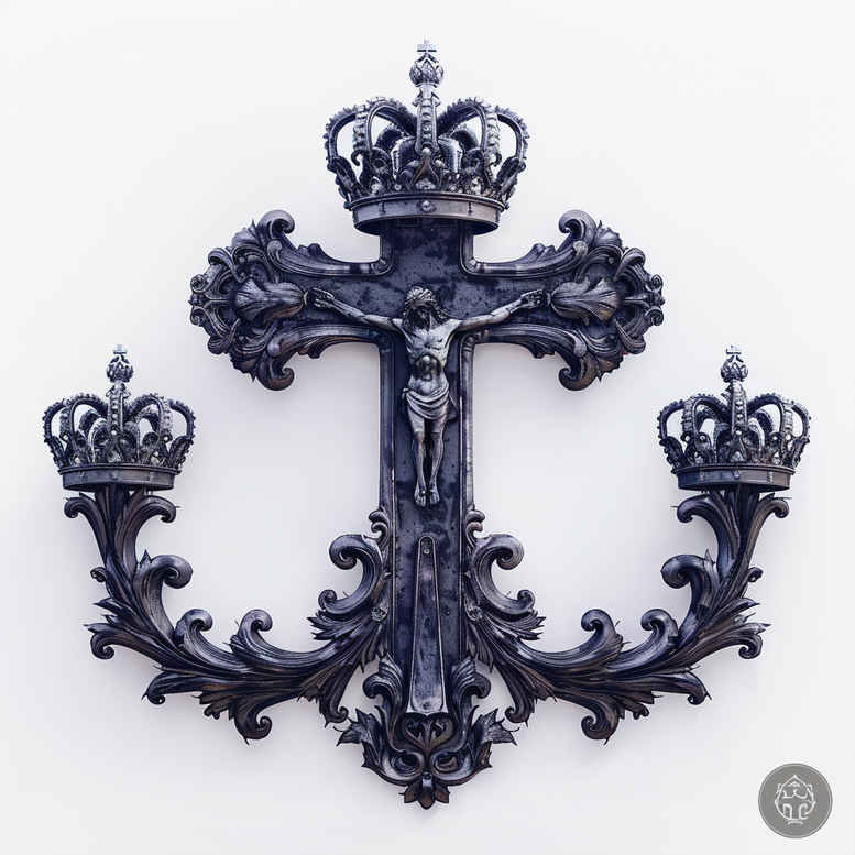 crosses tattoo design ideas textured shading ornate endurance and power