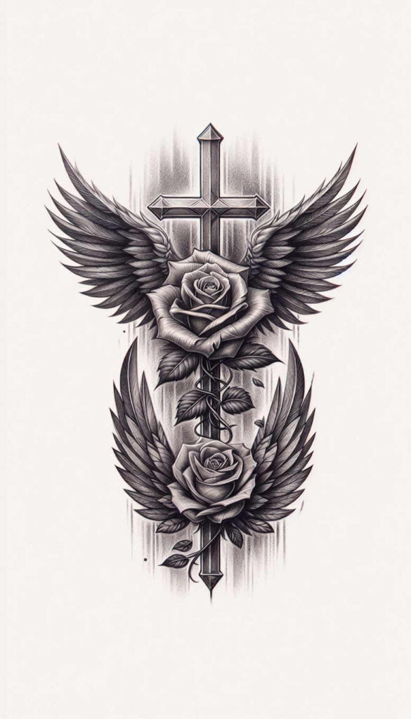 crosses tattoo design ideas refined detail ornate symbolising courage