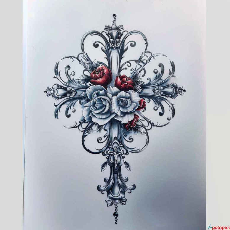crosses tattoo design ideas subtle highlights protection for collarbone