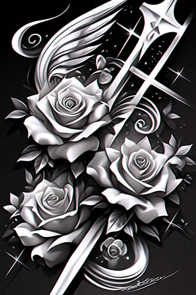 crosses tattoo design ideas high-key religious for calf