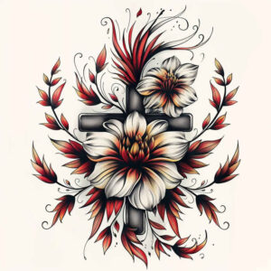 crosses tattoo design ideas Realism precise anatomy religious iconography for lower thigh