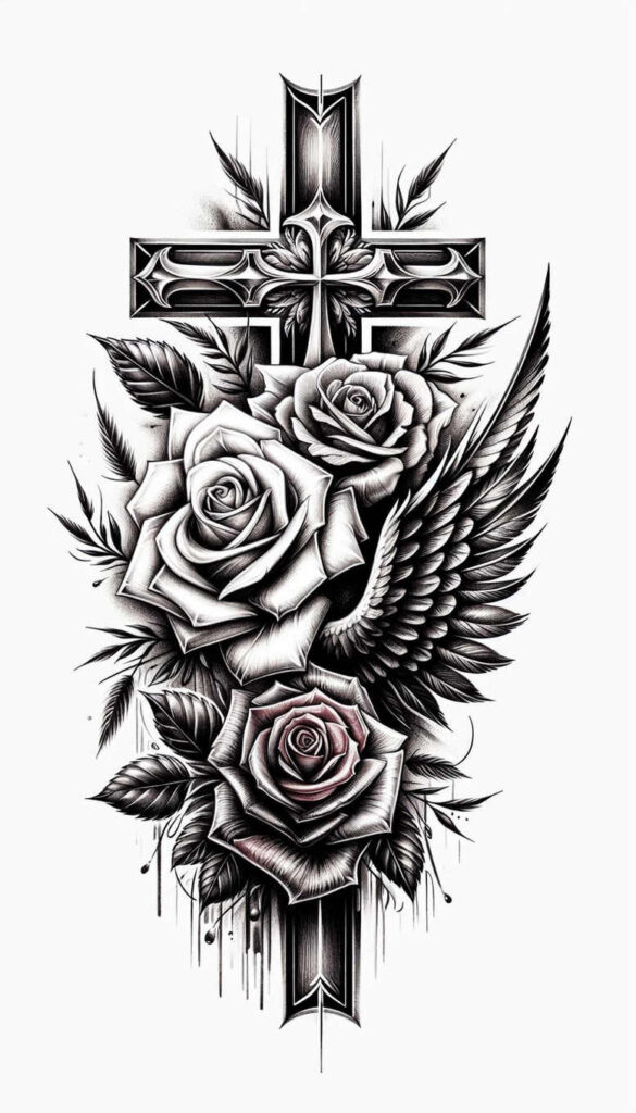 crosses tattoo design ideas clean fill religious iconography symbol of determination