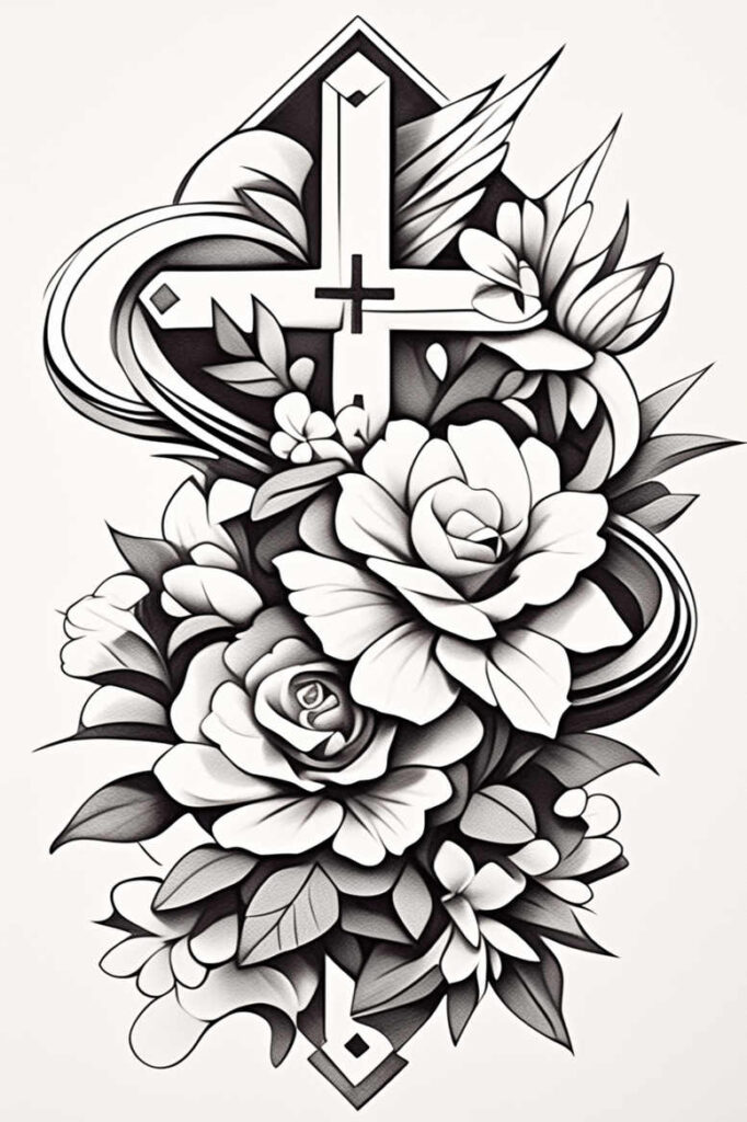 crosses tattoo design ideas enhanced shading religious meaning strength