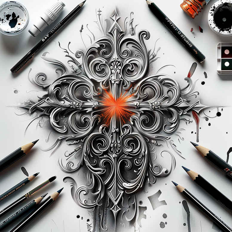 crosses tattoo design ideas refined contrast sacred art symbolising determination