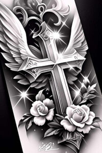 crosses tattoo design ideas low-key sacred heart motifs embodying determination
