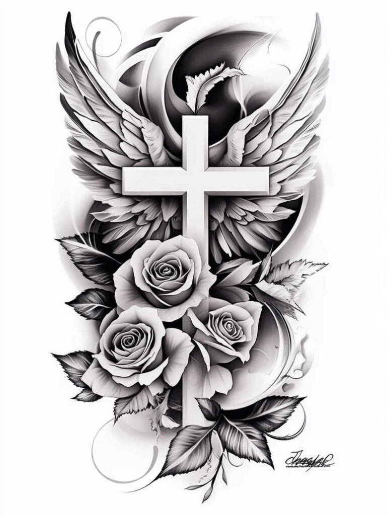 crosses tattoo design ideas Realism micro detail sacred shows perseverance