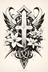 crosses tattoo design ideas artistic contrast shading strength and power