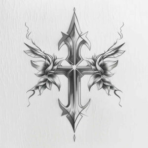 crosses tattoo design ideas Surrealism shadow play shading symbol of endurance