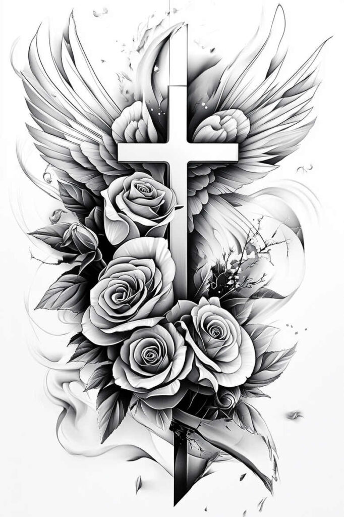crosses tattoo design ideas ultra-detailed spiritual embodying resilience