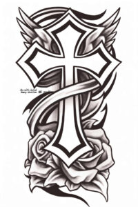 crosses tattoo design ideas bold outline spiritual symbol of perseverance