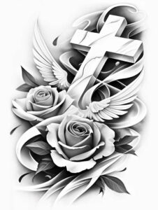 crosses tattoo design ideas dramatic lighting symbolic meaning represents determination