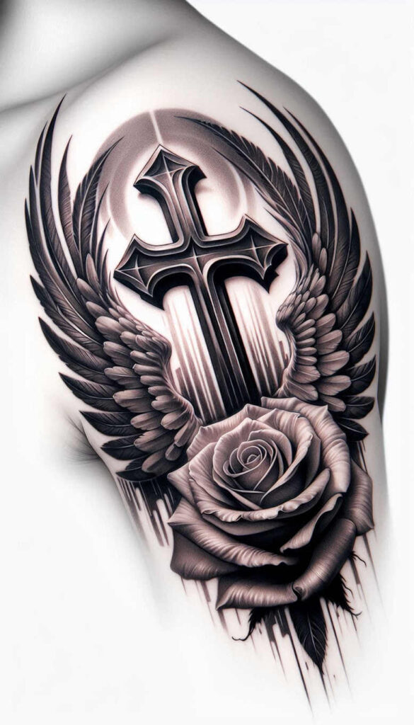 crosses tattoo design ideas modern classic symbolic shadows for abdomen