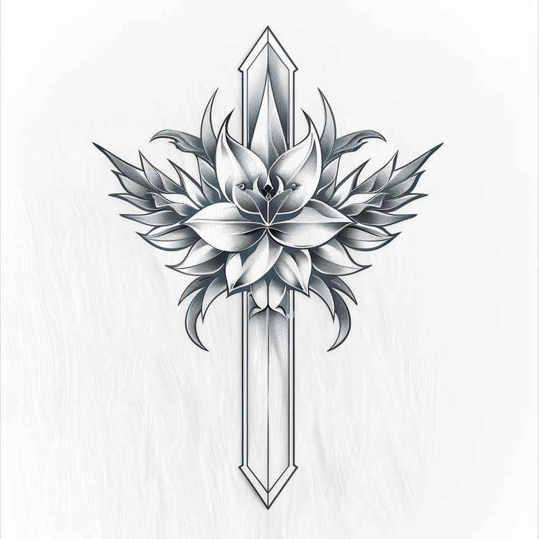 crosses tattoo design ideas solid fill symbolic shadows shows endurance