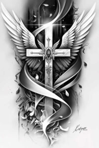 crosses tattoo design ideas Realism light play tribal symbolising perseverance