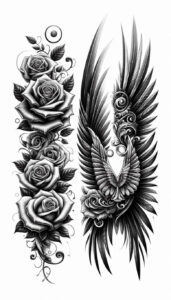 traditional-cross-tattoo – tattoo design ideas free ai generated – neotraditional-enhanced-shading – for-behind-ear – Gallery: crosses-inkby-ai